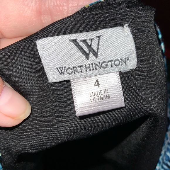Worthington Turquoise Sleeveless Dress Pockets 4 - Picture 11 of 11